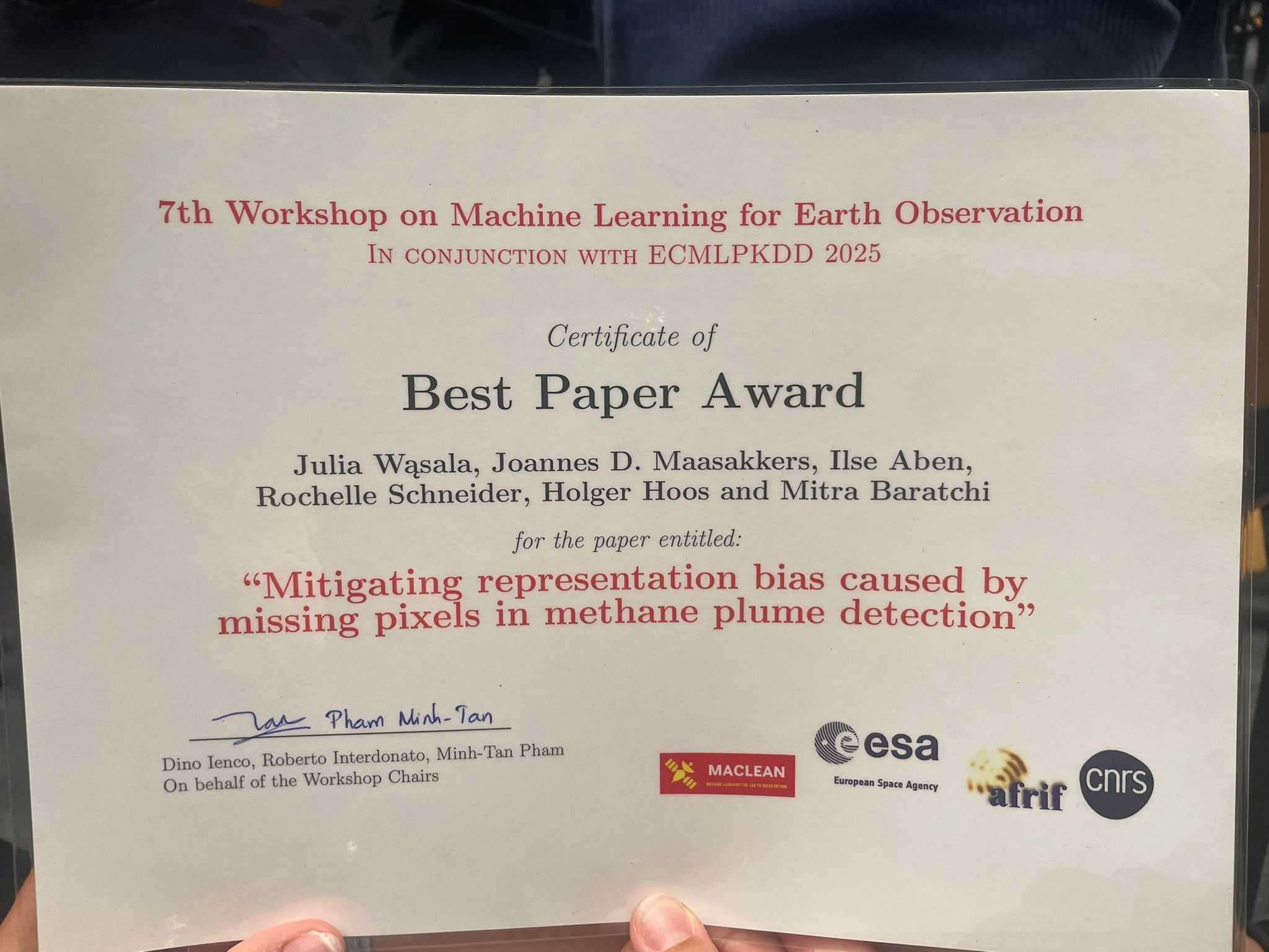 The best paper award we got!