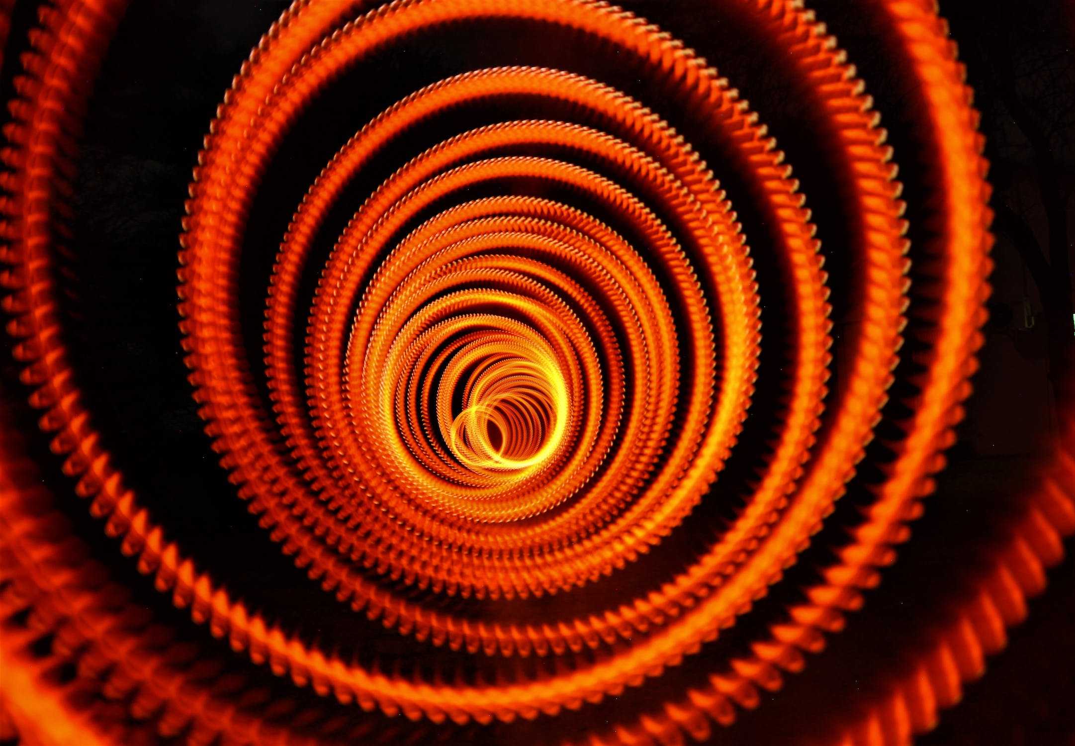 A spiral of light painting