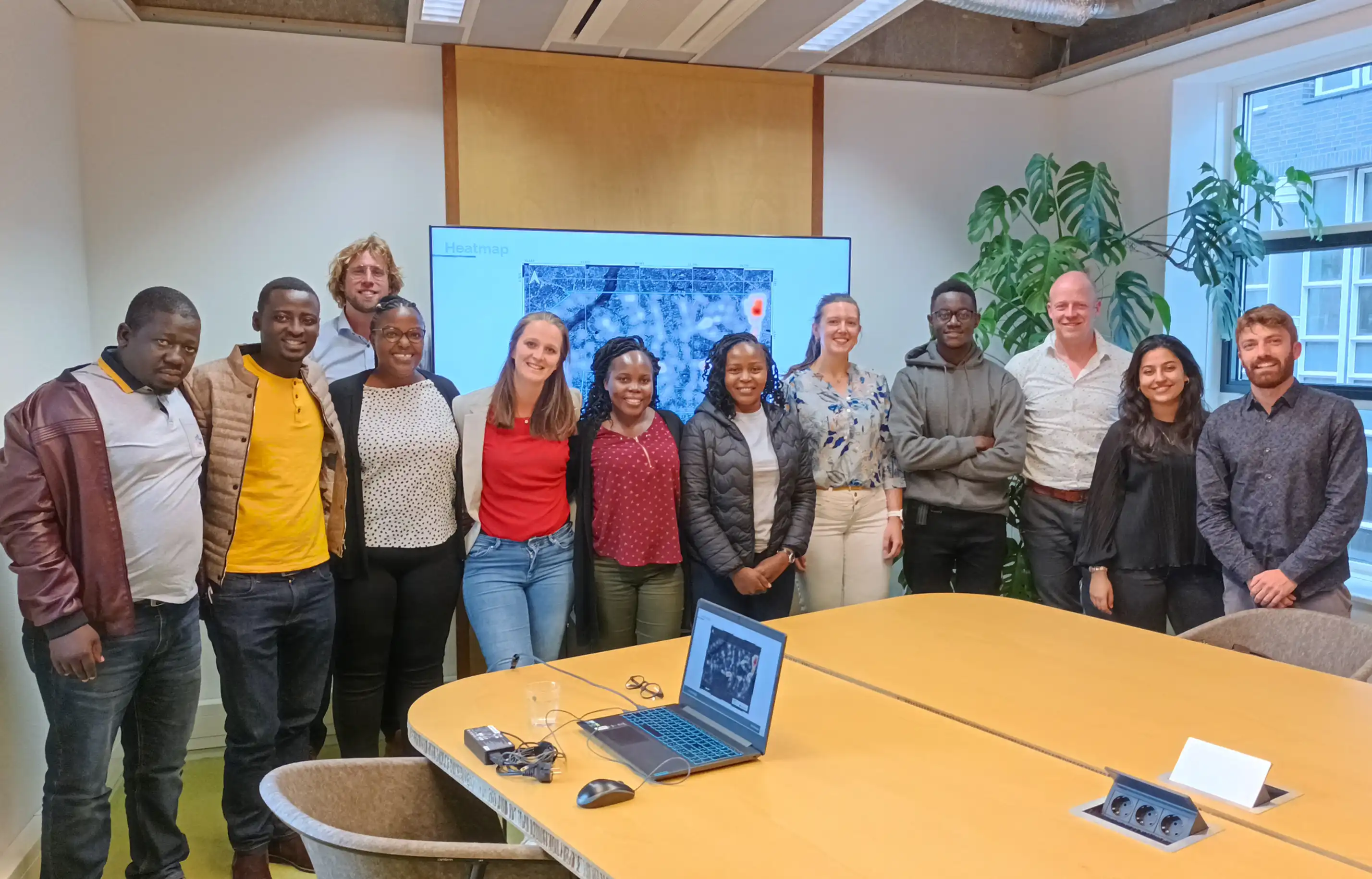 AMREF representatives, some members of the Space4Good team and me at the Space4Good office.